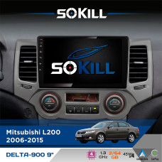 Штатна магнітола для Mitsubishi Pajero Dakar 2010-2017 SoKill DELTA-900 9" Android 4-ядерний 2+64Гб 4x45W бездротовий CarPlay та AndroidAuto