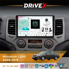 Штатна магнітола для Mitsubishi Pajero Dakar 2010-2017 DriveX S7+ 2K QLED 9" Android 8-ядерний 2.7ГГц 8x128Гб SIM-картка 3G/4G AK7808 AB 4x50W 360° DSP AK7739 VELVET бездротовий CarPlay та AndroidAuto