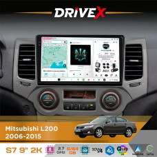 Штатна магнітола для Mitsubishi Pajero Dakar 2010-2017 DriveX S7 2K QLED 9" Android 8-ядерний 2.7ГГц 6x64Гб SIM-картка 3G/4G AK7808 AB 4x50W DSP AK7739 VELVET бездротовий CarPlay та AndroidAuto