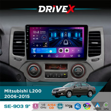 Штатна магнітола для Mitsubishi Pajero Sport 2008-2015 DriveX SE-903 QLED 9" Android 8-ядерний 4+64Гб SIM-картка 3G/4G DSP 4x50W(TDA7851) бездротовий CarPlay та AndroidAuto