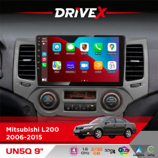 Штатна магнітола для Mitsubishi Triton 2006-2015 DriveX UN5 QLED 9" Android 4-ядерний 2+32Гб 4x45W бездротовий CarPlay та AndroidAuto