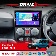 Штатна магнітола для Fiat Doblo 2000-2010 DriveX A-1001 10" Android 4-ядерний 2+32Гб 4x45W бездротовий CarPlay та AndroidAuto