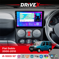 Штатна магнітола для Fiat Doblo 2000-2010 DriveX A-1003 QLED 10" Android 2+32Гб 4-ядерний 4x50W(TDA7851) бездротовий CarPlay та AndroidAuto