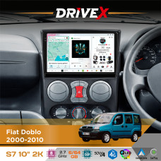 Штатна магнітола для Fiat Doblo 2000-2010 DriveX S7 2K QLED 10" Android 8-ядерний 2.7ГГц 6x64Гб SIM-картка 3G/4G AK7808 AB 4x50W DSP AK7739 VELVET бездротовий CarPlay та AndroidAuto
