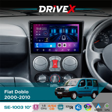 Штатна магнітола для Fiat Doblo 2000-2010 DriveX SE-1003 QLED 10" Android 8-ядерний 4+64Гб SIM-картка 3G/4G DSP 4x50W(TDA7851) бездротовий CarPlay та AndroidAuto