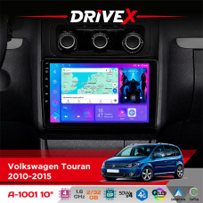 Штатна магнітола для Volkswagen Touran 2010-2015 DriveX A-1001 10" Android 4-ядерний 2+32Гб 4x45W бездротовий CarPlay та AndroidAuto