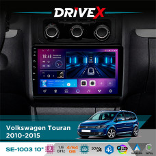 Штатна магнітола для Volkswagen Touran 2010-2015 DriveX SE-1003 QLED 10" Android 8-ядерний 4+64Гб SIM-картка 3G/4G DSP 4x50W(TDA7851) бездротовий CarPlay та AndroidAuto