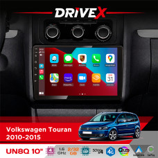 Штатна магнітола для Volkswagen Touran 2010-2015 DriveX UN8 QLED 10" Android 4-ядерний 2x32Гб 4x45W бездротовий CarPlay та AndroidAuto