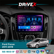 Штатна магнітола для Ford Focus 2011-2019 DriveX SE-903 QLED 9" Android 8-ядерний 4+64Гб SIM-картка 3G/4G DSP 4x50W(TDA7851) бездротовий CarPlay та AndroidAuto