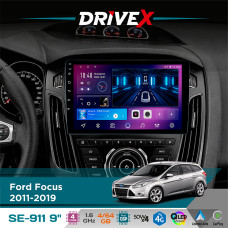 Штатна магнітола для Ford Focus 2011-2019 DriveX SE-911 4+64Гб QLED 9" Android 4-ядерний 4x50W(TDA7851) DSP бездротовий CarPlay та AndroidAuto