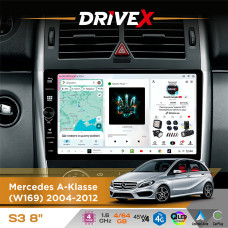 Штатна магнітола для Mercedes Viano (W639) 2006-2014 DriveX S3 QLED 8" з фізичними кнопками Android 8-ядерний 1.6ГГц 4x64Гб SIM-картка 3G/4G 7388 45W ASP TM2313 бездротовий CarPlay та AndroidAuto