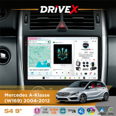 Штатна магнітола для Mercedes Vito (W639) 2006-2014 DriveX S4 QLED 9" Android 8-ядерний 1.6ГГц 4x64Гб SIM-картка 3G/4G TDA7851 4x50W DSP AK7604 бездротовий CarPlay та AndroidAuto