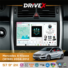 Штатна магнітола для Mercedes B-Klasse (W245) 2005-2011 DriveX S7 2K QLED 9" Android 8-ядерний 2.7ГГц 6x64Гб SIM-картка 3G/4G AK7808 AB 4x50W DSP AK7739 VELVET бездротовий CarPlay та AndroidAuto