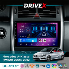 Штатна магнітола для Mercedes A-Klasse (W169) 2004-2012 DriveX SE-911 4+64Гб QLED 9" Android 4-ядерний 4x50W(TDA7851) DSP бездротовий CarPlay та AndroidAuto