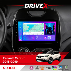 Штатна магнітола для Renault Captur 2013-2019 DriveX A-903 QLED 9" Android 4-ядерний 2+32Гб 4x50W(TDA7851) бездротовий CarPlay та AndroidAuto