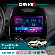 Штатна магнітола для Renault Captur 2013-2019 DriveX SE-911 4+64Гб QLED 9" Android 4-ядерний 4x50W(TDA7851) DSP бездротовий CarPlay та AndroidAuto