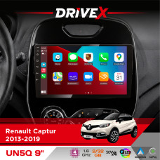 Штатна магнітола для Renault Captur 2013-2019 DriveX UN5 QLED 9" Android 4-ядерний 2+32Гб 4x45W бездротовий CarPlay та AndroidAuto