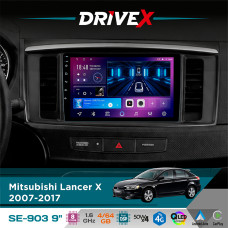 Штатна магнітола для Mitsubishi Lancer X 2007-2017 DriveX SE-903 QLED 9" Android 8-ядерний 4+64Гб SIM-картка 3G/4G DSP 4x50W(TDA7851) бездротовий CarPlay та AndroidAuto