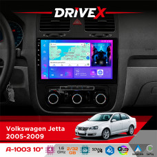 Штатна магнітола для Volkswagen Jetta 2005-2009 DriveX A-1003 QLED 10" Android 2+32Гб 4-ядерний 4x50W(TDA7851) бездротовий CarPlay та AndroidAuto