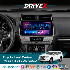 Штатна магнітола для Toyota Land Cruiser Prado (150) 2017-2020 DriveX SE-1003 QLED 10" Android 8-ядерний 4+64Гб SIM-картка 3G/4G DSP 4x50W(TDA7851) бездротовий CarPlay та AndroidAuto