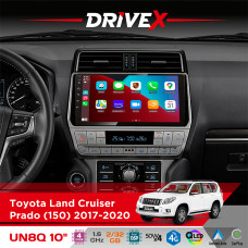 Штатна магнітола для Toyota Land Cruiser Prado (150) 2017-2020 DriveX UN8 QLED 10" Android 4-ядерний 2x32Гб 4x45W бездротовий CarPlay та AndroidAuto