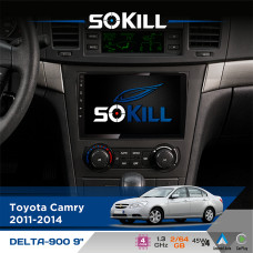 Штатна магнітола для Toyota Camry 2011-2014 SoKill DELTA-900 9" Android 4-ядерний 2+64Гб 4x45W бездротовий CarPlay та AndroidAuto