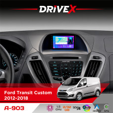 Штатна магнітола для Ford Transit Custom 2012-2018 DriveX A-903 QLED 9" Android 4-ядерний 2+32Гб 4x50W(TDA7851) бездротовий CarPlay та AndroidAuto