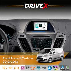Штатна магнітола для Ford Tourneo Custom 2012-2018 DriveX S7 2K QLED 9" Android 8-ядерний 2.7ГГц 6x64Гб SIM-картка 3G/4G AK7808 AB 4x50W DSP AK7739 VELVET бездротовий CarPlay та AndroidAuto