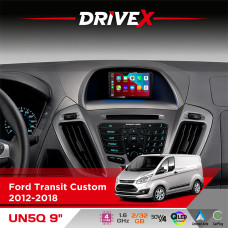 Штатна магнітола для Ford Transit Custom 2012-2018 DriveX UN5 QLED 9" Android 4-ядерний 2+32Гб 4x45W бездротовий CarPlay та AndroidAuto