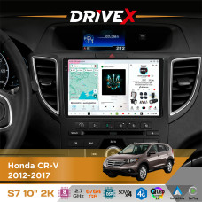 Штатна магнітола для Honda CR-V 2012-2017 DriveX S7 2K QLED 10" Android 8-ядерний 2.7ГГц 6x64Гб SIM-картка 3G/4G AK7808 AB 4x50W DSP AK7739 VELVET бездротовий CarPlay та AndroidAuto
