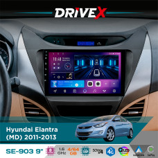 Штатна магнітола для Hyundai Avante (MD) 2011-2013 DriveX SE-903 QLED 9" Android 8-ядерний 4+64Гб SIM-картка 3G/4G DSP 4x50W(TDA7851) бездротовий CarPlay та AndroidAuto