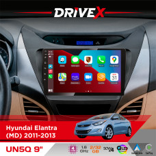 Штатна магнітола для Hyundai Elantra (MD) 2011-2013 DriveX UN5 QLED 9" Android 4-ядерний 2+32Гб 4x45W бездротовий CarPlay та AndroidAuto
