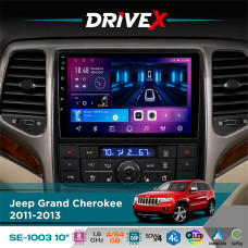 Штатна магнітола для Jeep Grand Cherokee 2011-2013 DriveX SE-1003 QLED 10" Android 8-ядерний 4+64Гб SIM-картка 3G/4G DSP 4x50W(TDA7851) бездротовий CarPlay та AndroidAuto