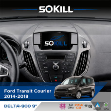 Штатна магнітола для Ford Tourneo Courier 2014-2018 SoKill DELTA-900 9" Android 4-ядерний 2+64Гб 4x45W бездротовий CarPlay та AndroidAuto
