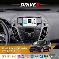 Штатна магнітола для Ford Transit Courier 2014-2018 DriveX S7 2K QLED 9" Android 8-ядерний 2.7ГГц 6x64Гб SIM-картка 3G/4G AK7808 AB 4x50W DSP AK7739 VELVET бездротовий CarPlay та AndroidAuto