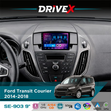 Штатна магнітола для Ford Transit Courier 2014-2018 DriveX SE-903 QLED 9" Android 8-ядерний 4+64Гб SIM-картка 3G/4G DSP 4x50W(TDA7851) бездротовий CarPlay та AndroidAuto