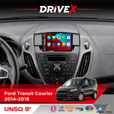 Штатна магнітола для Ford Transit Courier 2014-2018 DriveX UN5 QLED 9" Android 4-ядерний 2+32Гб 4x45W бездротовий CarPlay та AndroidAuto