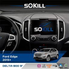 Штатна магнітола для Ford Edge 2015+ SoKill DELTA-900 9" Android 4-ядерний 2+64Гб 4x45W бездротовий CarPlay та AndroidAuto