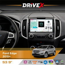 Штатна магнітола для Ford Edge 2015+ DriveX S3 QLED 9" Android 8-ядерний 1.6ГГц 4x64Гб SIM-картка 3G/4G 7388 4x45W ASP TM2313 бездротовий CarPlay та AndroidAuto