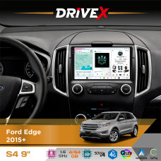 Штатна магнітола для Ford Edge 2015+ DriveX S4 QLED 9" Android 8-ядерний 1.6ГГц 4x64Гб SIM-картка 3G/4G TDA7851 4x50W DSP AK7604 бездротовий CarPlay та AndroidAuto