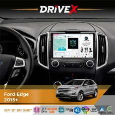 Штатна магнітола для Ford Edge 2015+ DriveX S7+ 2K QLED 9" Android 8-ядерний 2.7ГГц 8x128Гб SIM-картка 3G/4G AK7808 AB 4x50W 360° DSP AK7739 VELVET бездротовий CarPlay та AndroidAuto