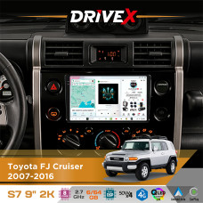 Штатна магнітола для Toyota FJ Cruiser 2007-2016 DriveX S7 2K QLED 9" Android 8-ядерний 2.7ГГц 6x64Гб SIM-картка 3G/4G AK7808 AB 4x50W DSP AK7739 VELVET бездротовий CarPlay та AndroidAuto