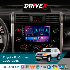 Штатна магнітола для Toyota FJ Cruiser 2007-2016 DriveX SE-911 4+64Гб QLED 9" Android 4-ядерний 4x50W(TDA7851) DSP бездротовий CarPlay та AndroidAuto