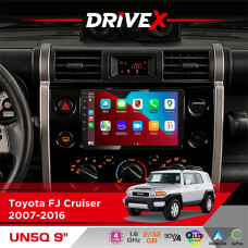 Штатна магнітола для Toyota FJ Cruiser 2007-2016 DriveX UN5 QLED 9" Android 4-ядерний 2+32Гб 4x45W бездротовий CarPlay та AndroidAuto