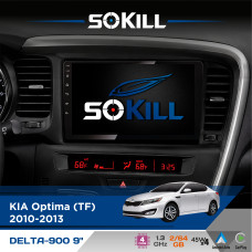 Штатна магнітола для KIA Optima (TF) 2010-2013 SoKill DELTA-900 9" Android 4-ядерний 2+64Гб 4x45W бездротовий CarPlay та AndroidAuto