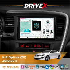 Штатна магнітола для KIA Optima (TF) 2010-2013 DriveX S7+ 2K QLED 9" Android 8-ядерний 2.7ГГц 8x128Гб SIM-картка 3G/4G AK7808 AB 4x50W 360° DSP AK7739 VELVET бездротовий CarPlay та AndroidAuto