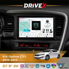 Штатна магнітола для KIA K5 2010-2013 DriveX S7 2K QLED 9" Android 8-ядерний 2.7ГГц 6x64Гб SIM-картка 3G/4G AK7808 AB 4x50W DSP AK7739 VELVET бездротовий CarPlay та AndroidAuto