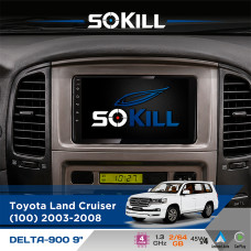 Штатна магнітола для Toyota Land Cruiser (100) 2003-2008 SoKill DELTA-900 9" Android 4-ядерний 2+64Гб 4x45W бездротовий CarPlay та AndroidAuto