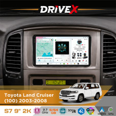 Штатна магнітола для Toyota Land Cruiser (100) 2003-2008 DriveX S7 2K QLED 9" Android 8-ядерний 2.7ГГц 6x64Гб SIM-картка 3G/4G AK7808 AB 4x50W DSP AK7739 VELVET бездротовий CarPlay та AndroidAuto