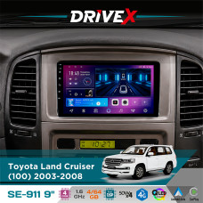 Штатна магнітола для Toyota Land Cruiser (100) 2003-2008 DriveX SE-911 4+64Гб QLED 9" Android 4-ядерний 4x50W(TDA7851) DSP бездротовий CarPlay та AndroidAuto